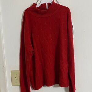Alia Vibrant Red Turtleneck Sweater